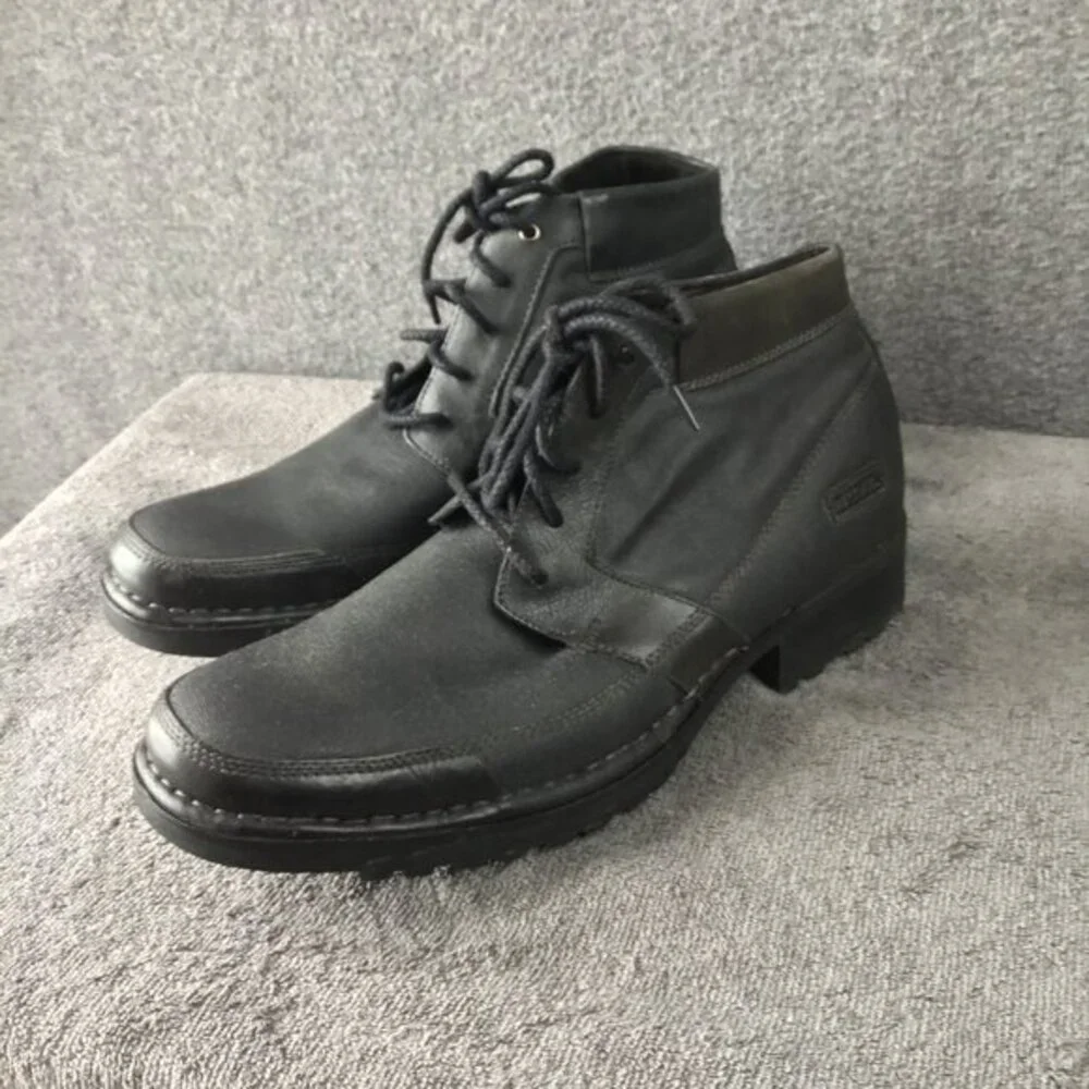 RJ Colt Pebbled Black Leather Ankle Chukka Boots Sz‎ 11M